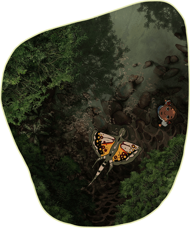 Still from the Spirit of the Forest film, illustration.